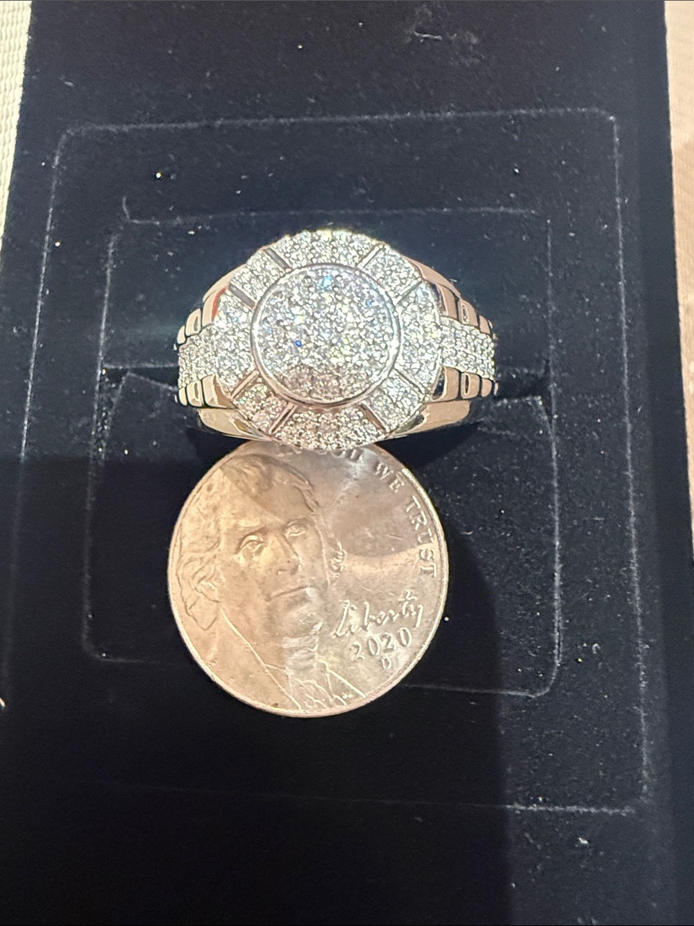9.25 Sterling Silver Pave Size 9 Ring